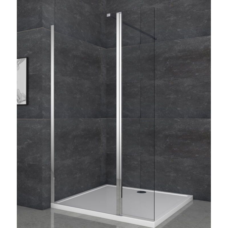 Душевая перегородка Koer SR SP03-30x200-TR-01 Walk-In (двиг. часть) прозрачное стекло Easy Clean 8мм, хром (KR5399)