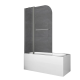 Шторки стеклянные на ванну Koer SR BS04-95x140-TR-07 прозрачное стекло 6мм, графит (KR5404)