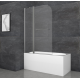Шторки стеклянные на ванну Koer SR BS04-95x140-TR-07 прозрачное стекло 6мм, графит (KR5404)