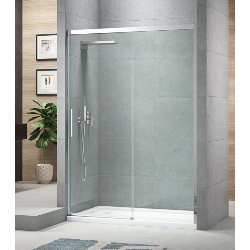 Дверь в нишу Koer SR SD05-120x200-TR-01 прозрачное стекло Easy Clean 6мм, хром (KR5405)