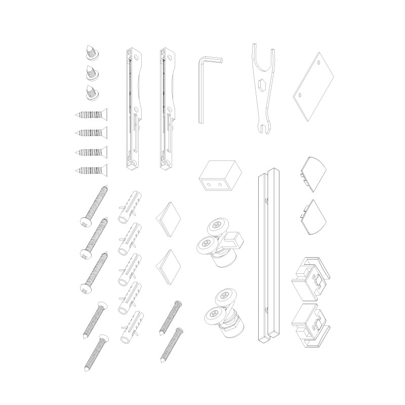 Дверь в нишу Koer SR SD05-120x200-TR-01 прозрачное стекло Easy Clean 6мм, хром (KR5405)