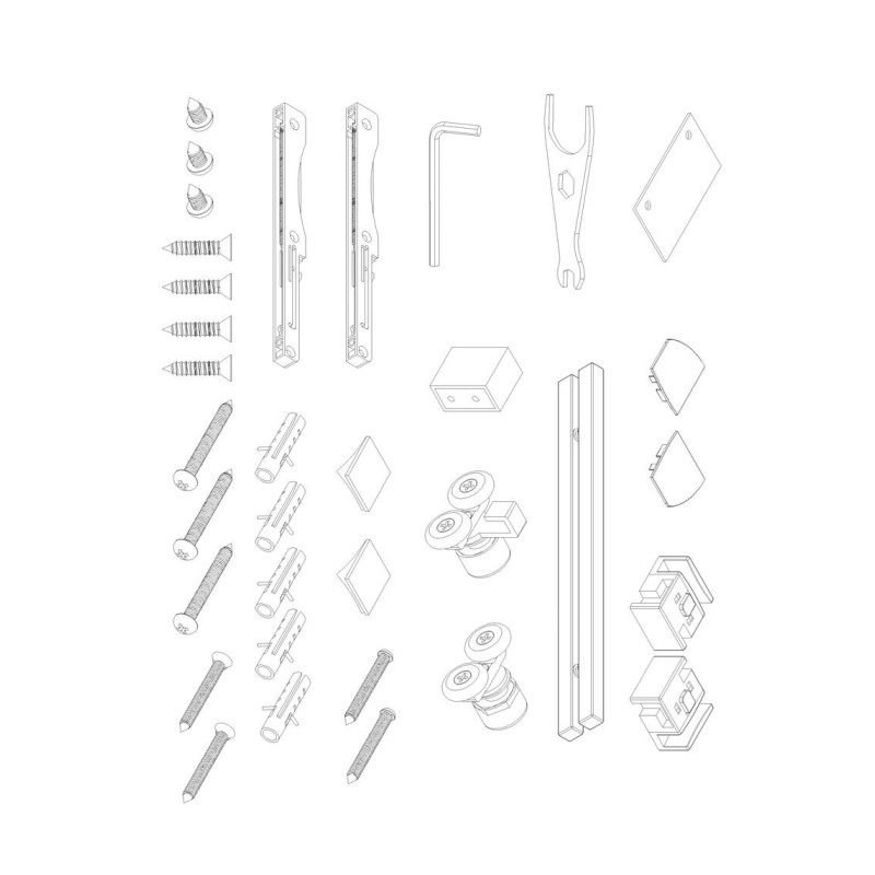 Дверь в нишу Koer SR SD05-140x200-TR-01 прозрачное стекло Easy Clean 6мм, хром (KR5406)