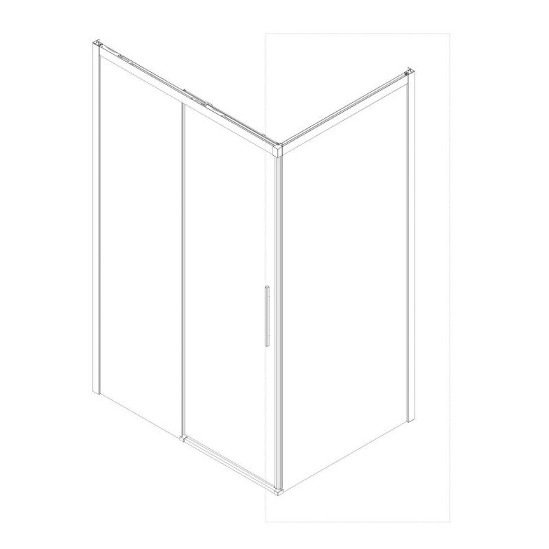 Боковая стенка для кабины Koer SR SW05-90x200-TR-01 прозрачное стекло Easy Clean 6мм, хром (KR5407)