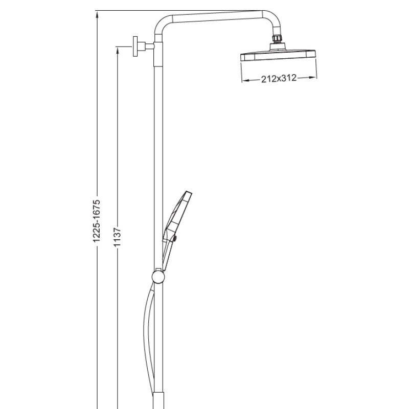 Душевая колонна со смесителем Koer KB-56030-01, 3 функции (KR5427)