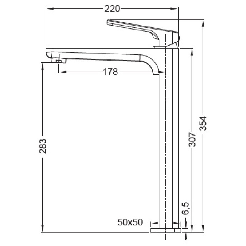 Смеситель для умывальника высокий Koer KB-11031-01 (KR5433)