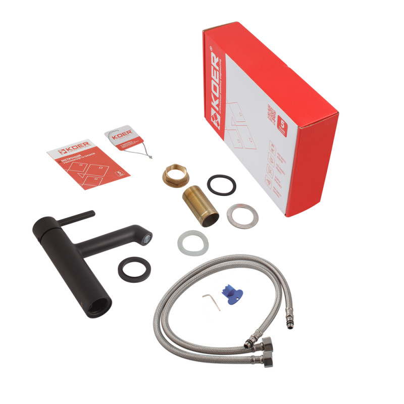 Смеситель для умывальника Koer KB-10029-05 Цвет черный (KR5487)