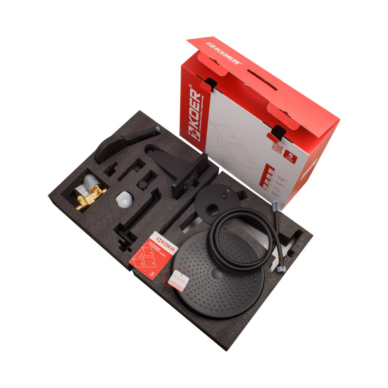 Встраиваемая душевая система Koer KB-66029-05 3 функции Цвет черный (KR5492)