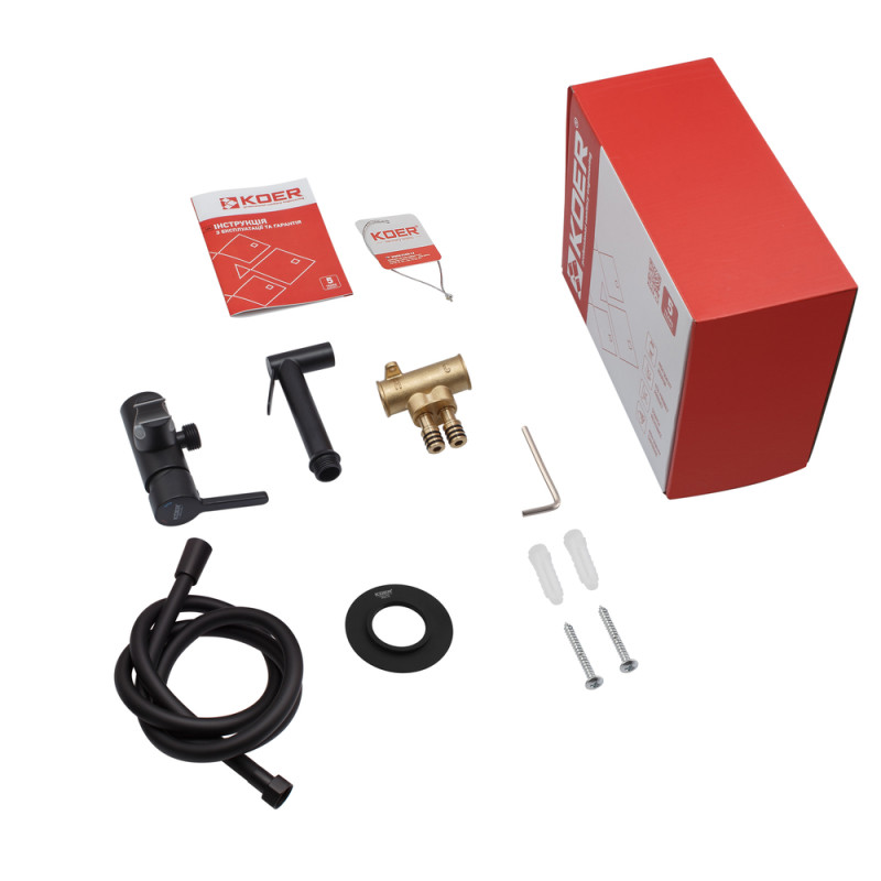 Смеситель для гигиенического душа Koer KB-23029-05 (Цвет черный) (KR5493)