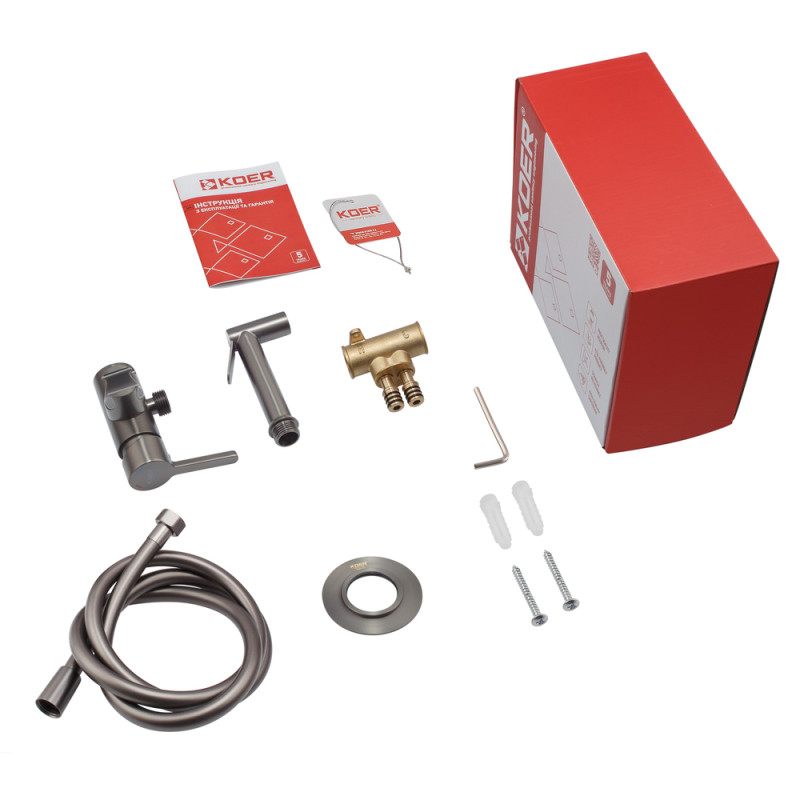 Смеситель для гигиенического душа Koer KB-23029-07 (Цвет графит) (KR5499)