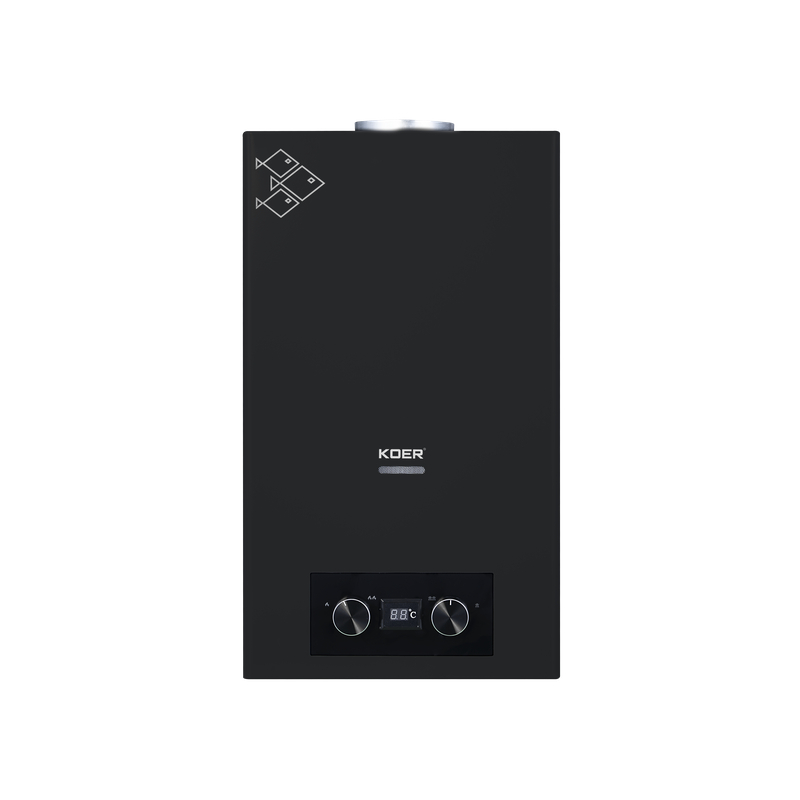 Газовая колонка Koer KWH.G0110 BLACK дымоходная 10 л/мин, цвет черный (KR5554)