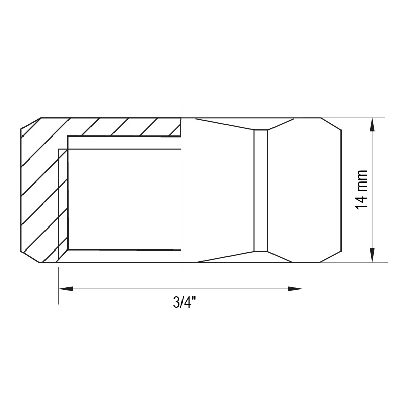Заглушка Koer KF.P08F.WN - 3/4'' F без никеля (KR5571)
