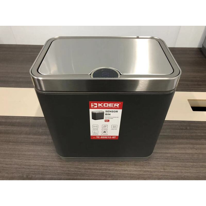 Мусорное ведро сенсорное прямоугольное Koer TC-020212-07 12 л цвет графит (KR5585)