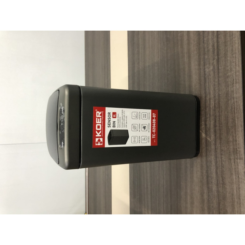 Відро для сміття сенсорне прямокутне Koer TC-020408-07 8 л колір графіт (KR5590)