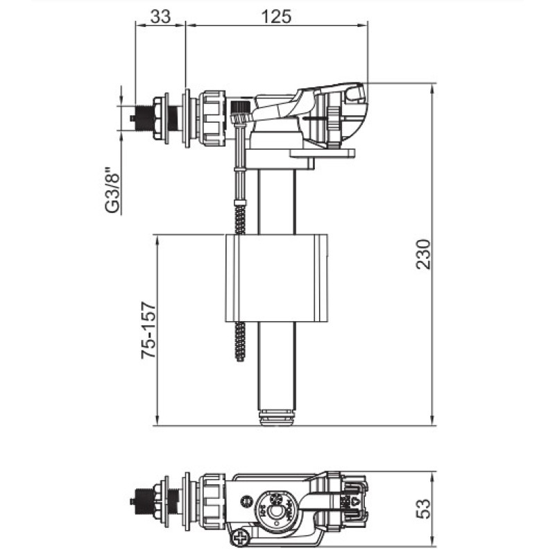 Арматура наполнительная Koer KT-0105-3/8