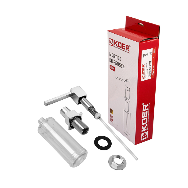 Дозатор для моющего средства врезной Koer SDB-02-02 300 мл (цвет нерж.стали) (KR5629)