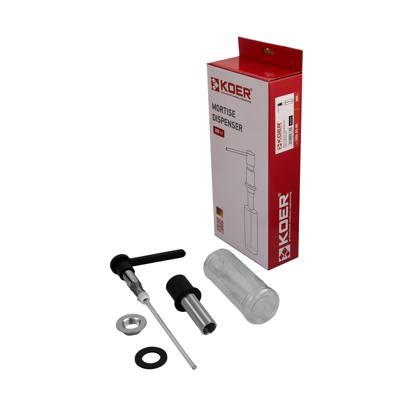 Дозатор для моющего средства врезной Koer SDB-03-05 300 мл (цвет черный) (KR5633)