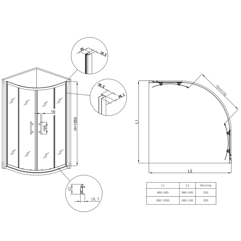 Душевая кабина без поддона Koer SR SC04-90x90x195-TR-12 прозрачное стекло Easy Clean 5мм Матовое золото (KR5681)