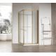 Душевая кабина без поддона Koer SR SC09-90x90x200-L-TR-12 прозрачное стекло Easy Clean 6мм Матовое золото (KR5684)
