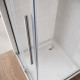 Дверь в нишу Walk-In раздвижная Koer SR SD07-120x200-L-TR-01 прозрачное стекло Easy Clean 8мм Хром (KR5686)