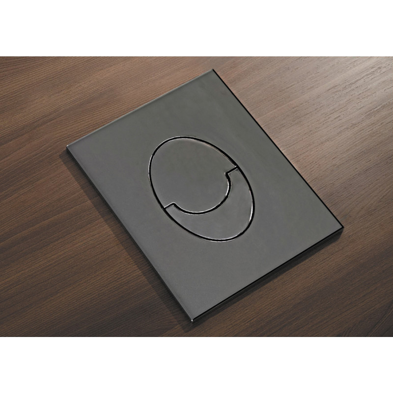 Панель смыва Koer KT-0606-07 157x198x10mm пластиковая, кнопка округленная (цвет графит) (KR5712)