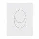 Панель смыва Koer KT-0606-03 157x198x10mm пластиковая, кнопка округленная (цвет белый) (KR5713)