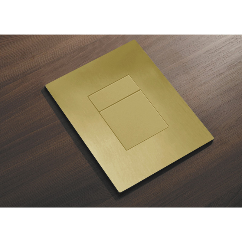 Панель смыва Koer KT-0607-12 157x198x10mm пластиковая, кнопка квадратная (цвет матовое золото) (KR5715)
