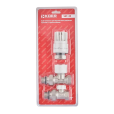 Комплект для подключения радиатора Koer SET-30 - 1/2'' (прямой) с термоголовкой (KR5717)