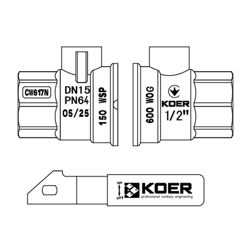 Кран кульовий ГШВ Koer Extreme KE.215-15 - 1/2