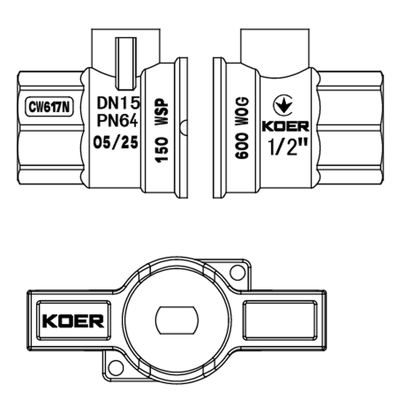 Кран кульовий ГГМ Koer Extreme KE.217-15 - 1/2