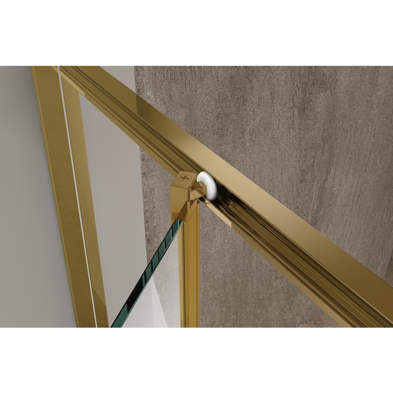 Душевая кабина без поддона Koer SR SC09-90x90x200-R-TR-12 прозрачное стекло Easy Clean 6мм Матовое золото (KR5771)