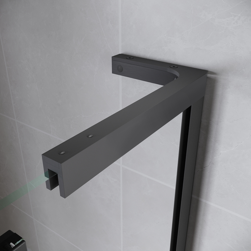 Дверь в нишу Walk-In раздвижная Koer SR SD07-120x200-R-TR-07 прозрачное стекло Easy Clean 8мм Графит (KR5775)