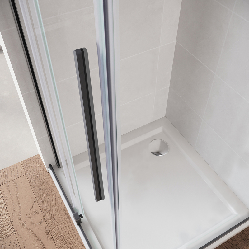 Дверь в нишу Walk-In раздвижная Koer SR SD07-120x200-R-TR-07 прозрачное стекло Easy Clean 8мм Графит (KR5775)