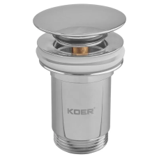 Донный клапан для раковины Koer PW-07-01 1 1/4'' с переливом автоматический СLICK-СLACK (Цвет хром) (KR5782)