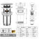 Донный клапан для раковины Koer PW-07-01 1 1/4'' с переливом автоматический СLICK-СLACK (Цвет хром) (KR5782)
