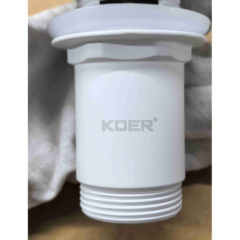 Донный клапан для раковины Koer PW-07-03 1 1/4'' с переливом автоматический СLICK-СLACK (Цвет белый) (KR5783)