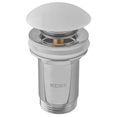 Донный клапан для раковины Koer PW-07-11 1 1/4'' с переливом автоматический СLICK-СLACK (Белая керам.накл.) (KR5784)