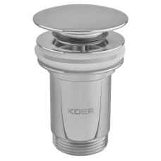 Донный клапан для раковины Koer PW-08-01 1 1/4'' без перелива автоматический СLICK-СLACK (Цвет хром) (KR5786)