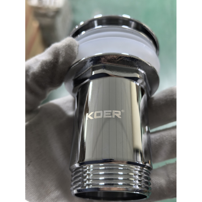 Донный клапан для раковины Koer PW-08-01 1 1/4'' без перелива автоматический СLICK-СLACK (Цвет хром) (KR5786)