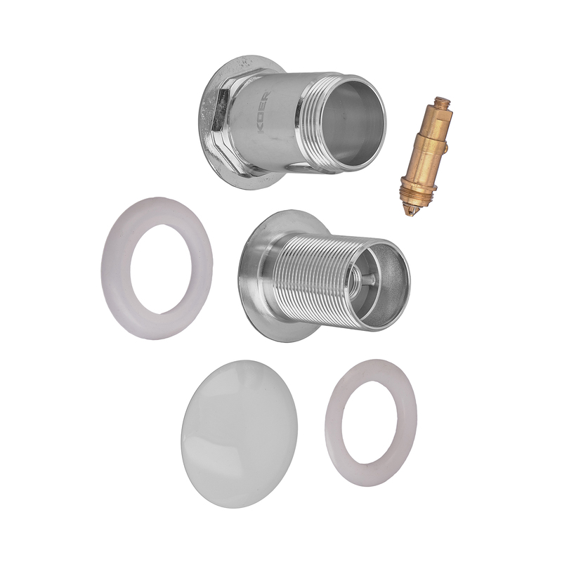 Донный клапан для раковины Koer PW-08-11 1 1/4'' без перелива автоматический СLICK-СLACK (Белая керам.накл) (KR5788)