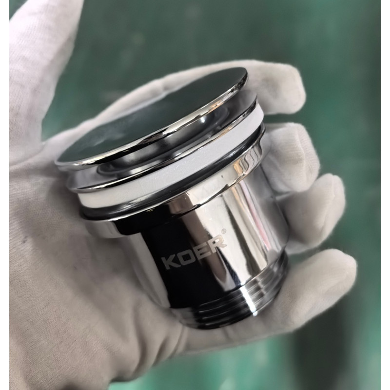 Донный клапан для раковины Koer PW-11-01 1 1/4'' универсальный (с/без перел) СLICK-СLACK (Цвет хром) (KR5790)