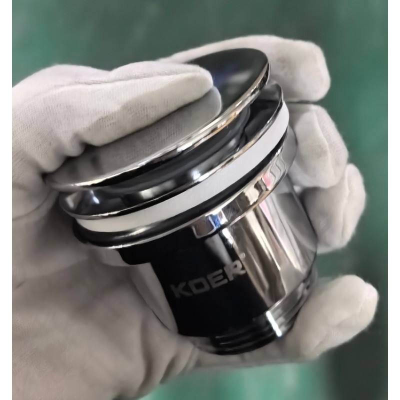Донный клапан для раковины Koer PW-11-01 1 1/4'' универсальный (с/без перел) СLICK-СLACK (Цвет хром) (KR5790)
