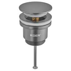 Донный клапан для раковины Koer PW-11-07 1 1/4'' универсальный (с/без перл) СLICK-СLACK (Цвет графит) (KR5793)