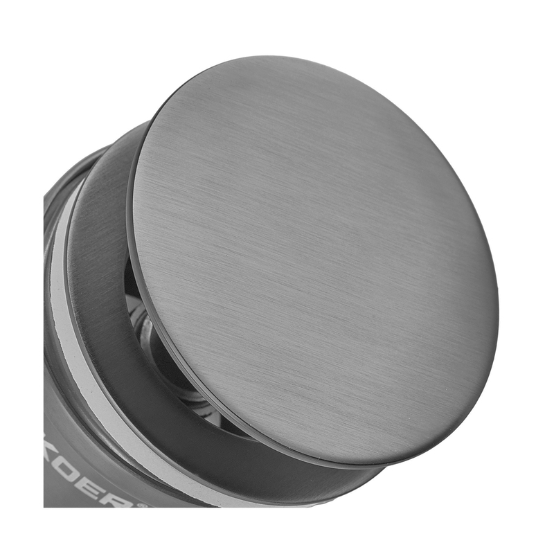 Донный клапан для раковины Koer PW-11-07 1 1/4'' универсальный (с/без перл) СLICK-СLACK (Цвет графит) (KR5793)