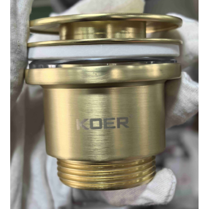 Донний клапан для раковини Koer PW-11-12 1 1/4'' універсальний (з/без перел) СLICK-СLACK (Колір зол.мат) (KR5794)