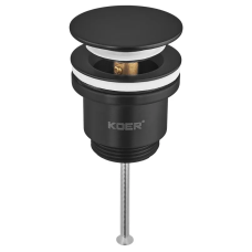 Донный клапан для раковины Koer PW-11-05 1 1/4'' универсальный (с/без перел) СLICK-СLACK (Цвет черный) (KR5795)