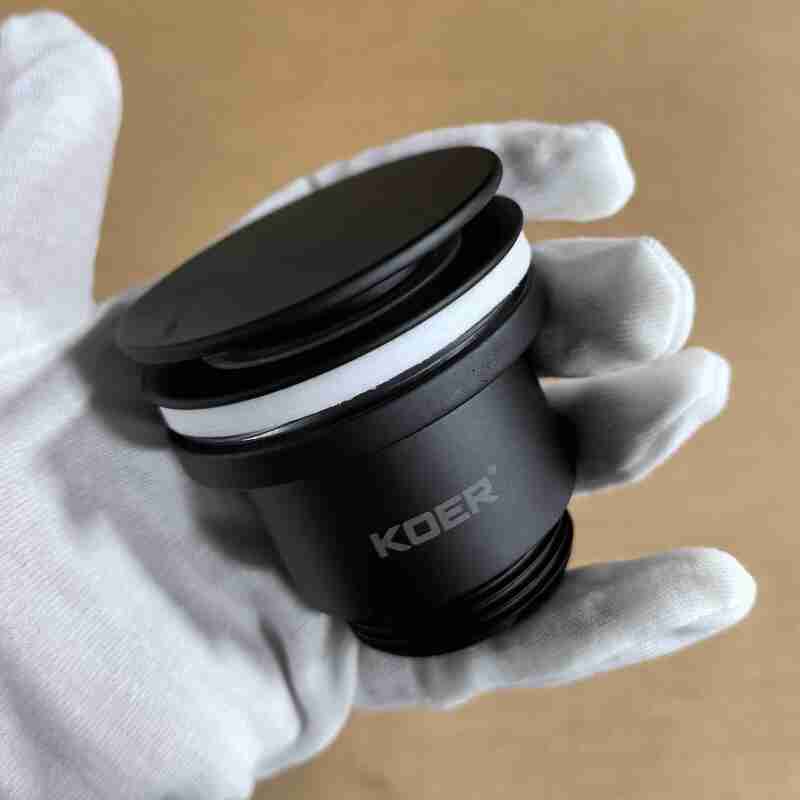 Донный клапан для раковины Koer PW-11-05 1 1/4'' универсальный (с/без перел) СLICK-СLACK (Цвет черный) (KR5795)