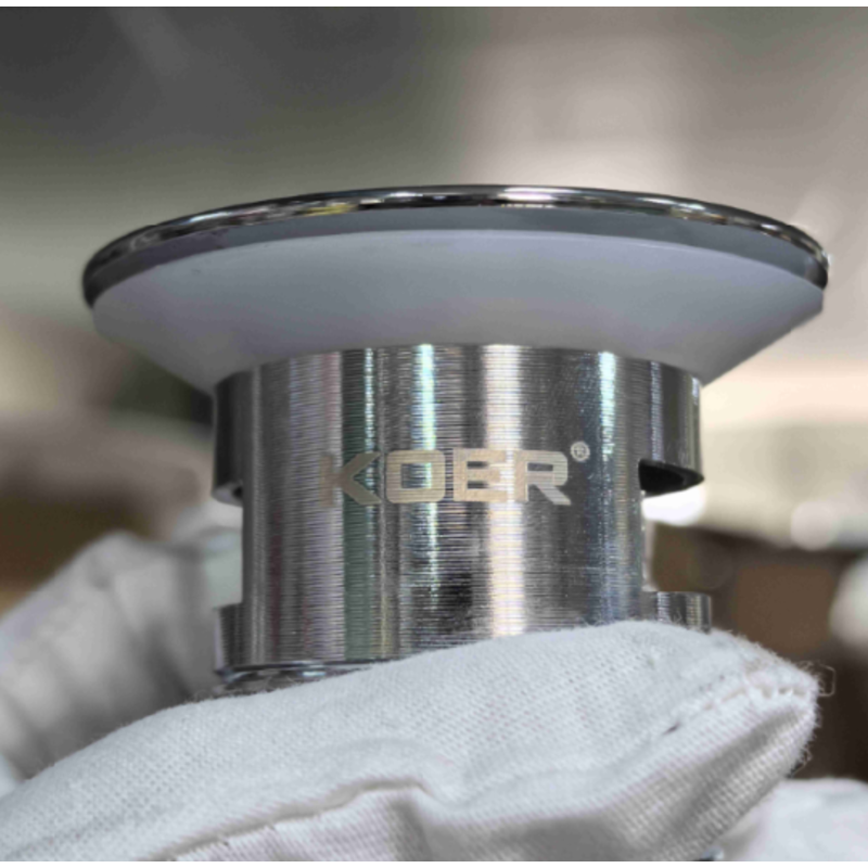 Донный клапан для раковины Koer PW-09-01 1 1/4'' с переливом автоматический СLICK-СLACK (Цвет хром) (KR5796)
