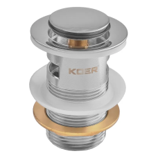 Донный клапан для раковины Koer PW-09-01 1 1/4'' с переливом автоматический СLICK-СLACK (Цвет хром) (KR5796)