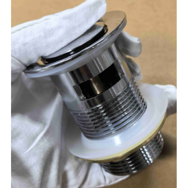 Донный клапан для раковины Koer PW-09-01 1 1/4'' с переливом автоматический СLICK-СLACK (Цвет хром) (KR5796)