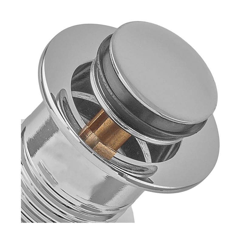 Донный клапан для раковины Koer PW-10-01 1 1/4'' без перелива автоматический СLICK-СLACK (Цвет хром) (KR5797)